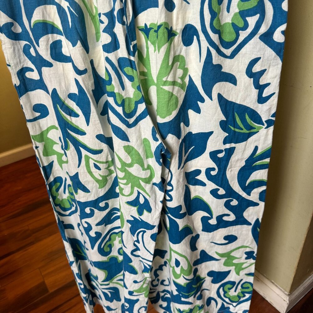 CHRISTIAN SIRIANO NEW YORK WIDE LEG PANT SZ LARGE 55% LINEN NW